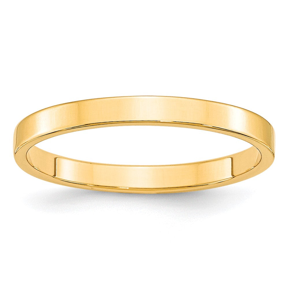 10k Yellow Gold 2.5mm Lightweight Flat Wedding Band