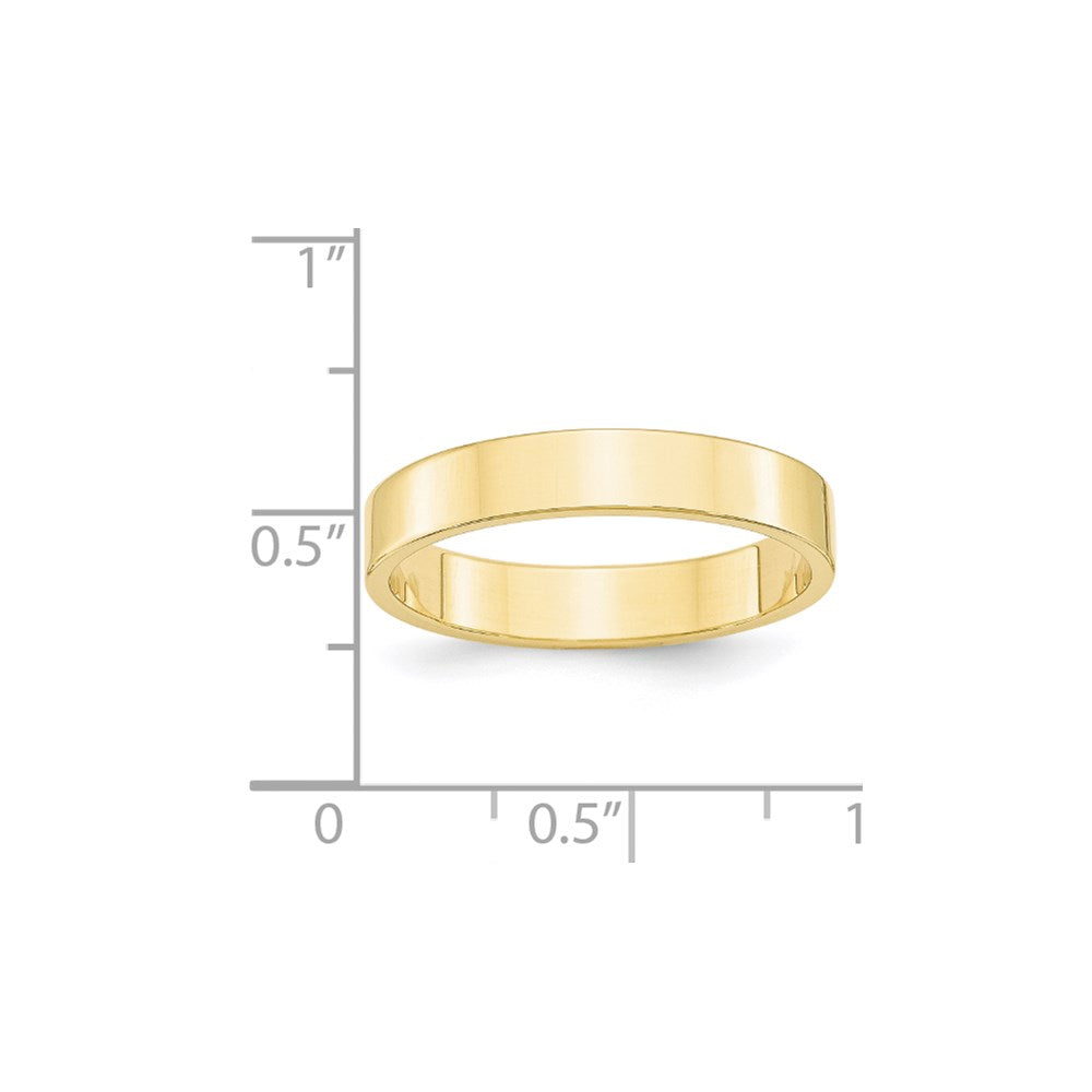 10k Yellow Gold 4mm Lightweight Flat Wedding Band