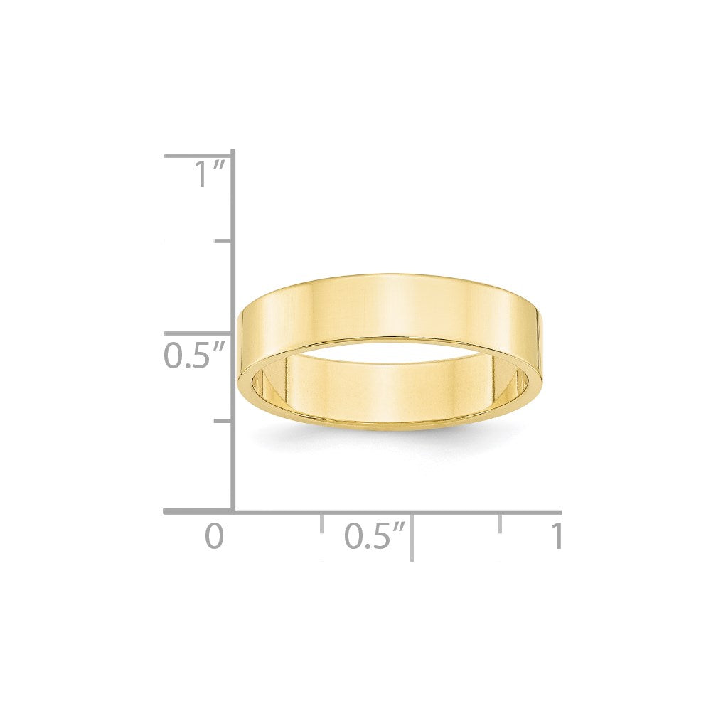 10k Yellow Gold 5mm Lightweight Flat Wedding Band