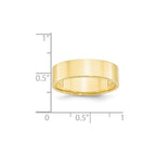 10k Yellow Gold 6mm Lightweight Flat Wedding Band