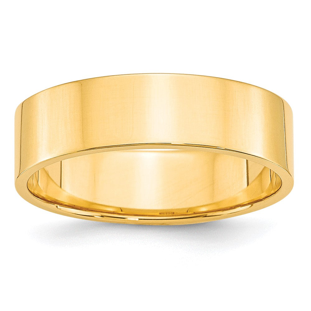 10k Yellow Gold 6mm Lightweight Flat Wedding Band