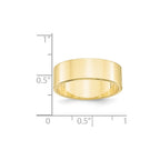 10k Yellow Gold 7mm Lightweight Flat Wedding Band