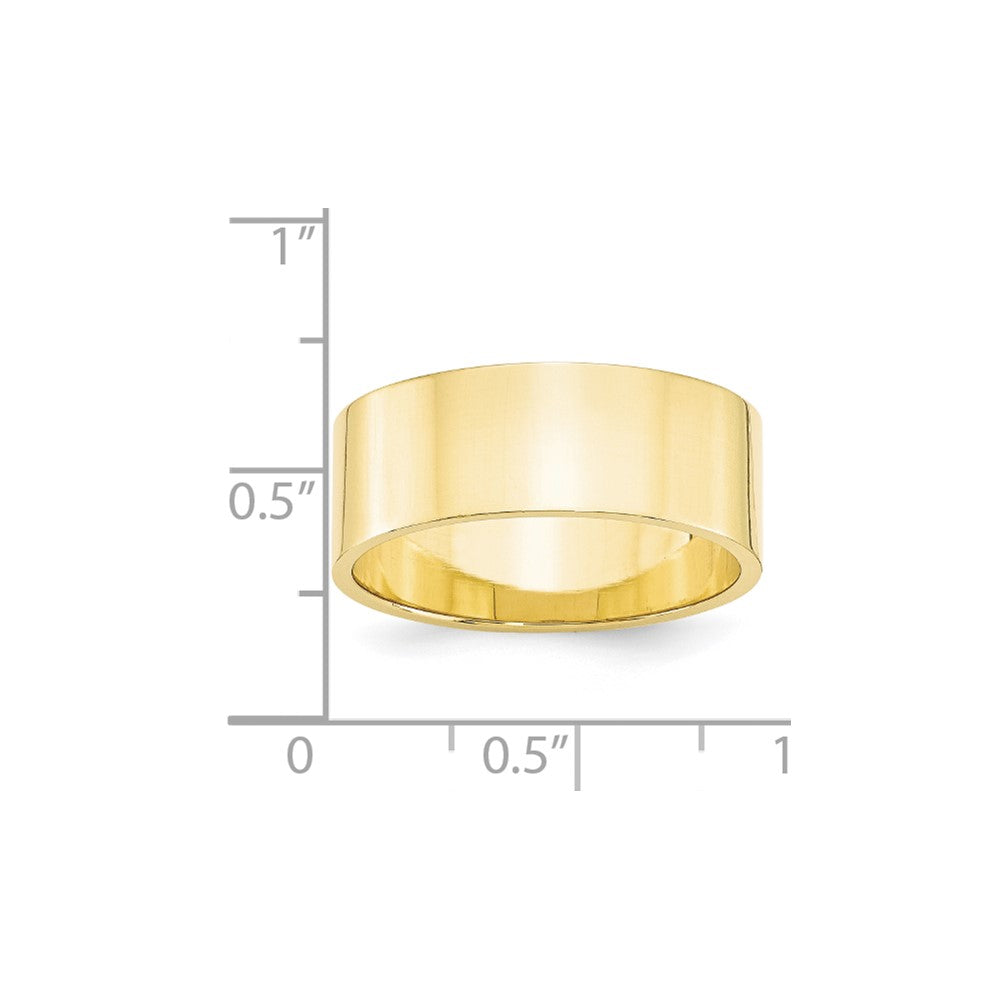 10k Yellow Gold 8mm Lightweight Flat Wedding Band