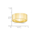 10k Yellow Gold 8mm Lightweight Flat Wedding Band
