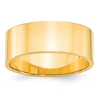 10k Yellow Gold 8mm Lightweight Flat Wedding Band