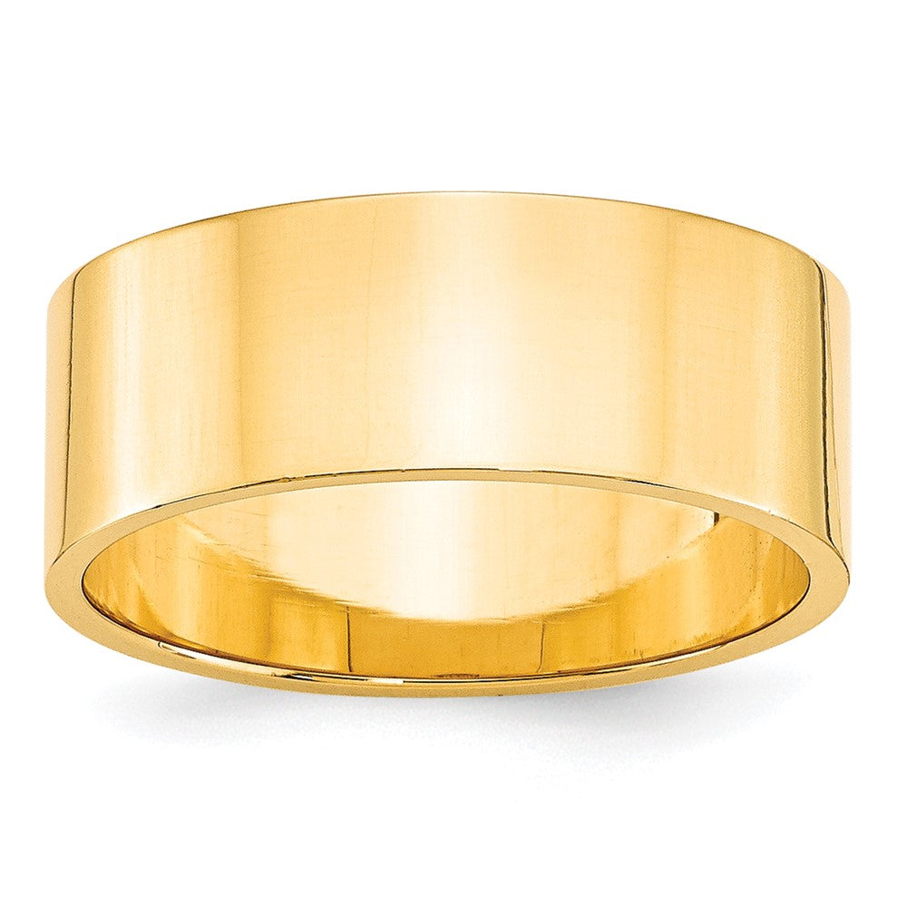 10k Yellow Gold 8mm Lightweight Flat Wedding Band