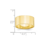 10k Yellow Gold 10mm Lightweight Flat Wedding Band