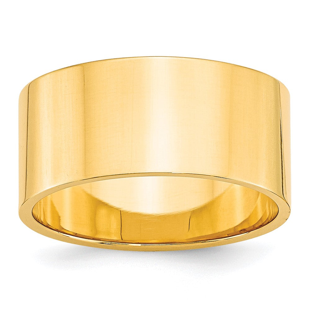 10k Yellow Gold 10mm Lightweight Flat Wedding Band