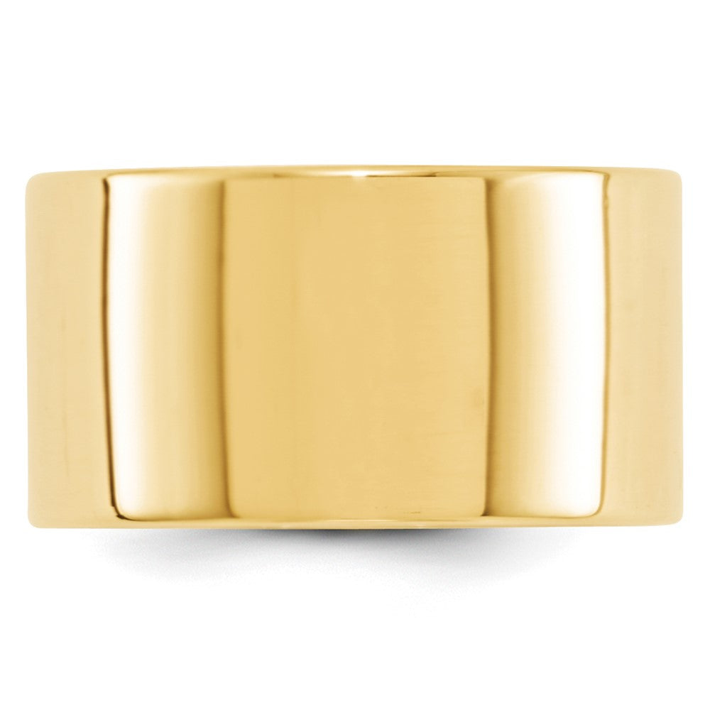 10k Yellow Gold 12mm Lightweight Flat Wedding Band