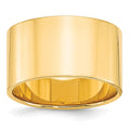 10k Yellow Gold 12mm Lightweight Flat Wedding Band