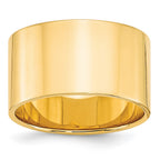 10k Yellow Gold 12mm Lightweight Flat Wedding Band