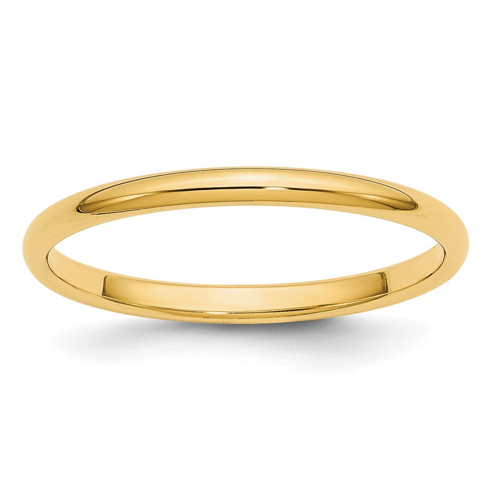 10k Yellow Gold 2mm Half Round Wedding Band