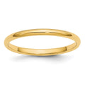 10k Yellow Gold 2mm Half Round Wedding Band