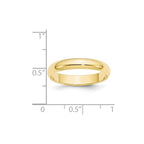 10k Yellow Gold 4mm Half Round Wedding Band