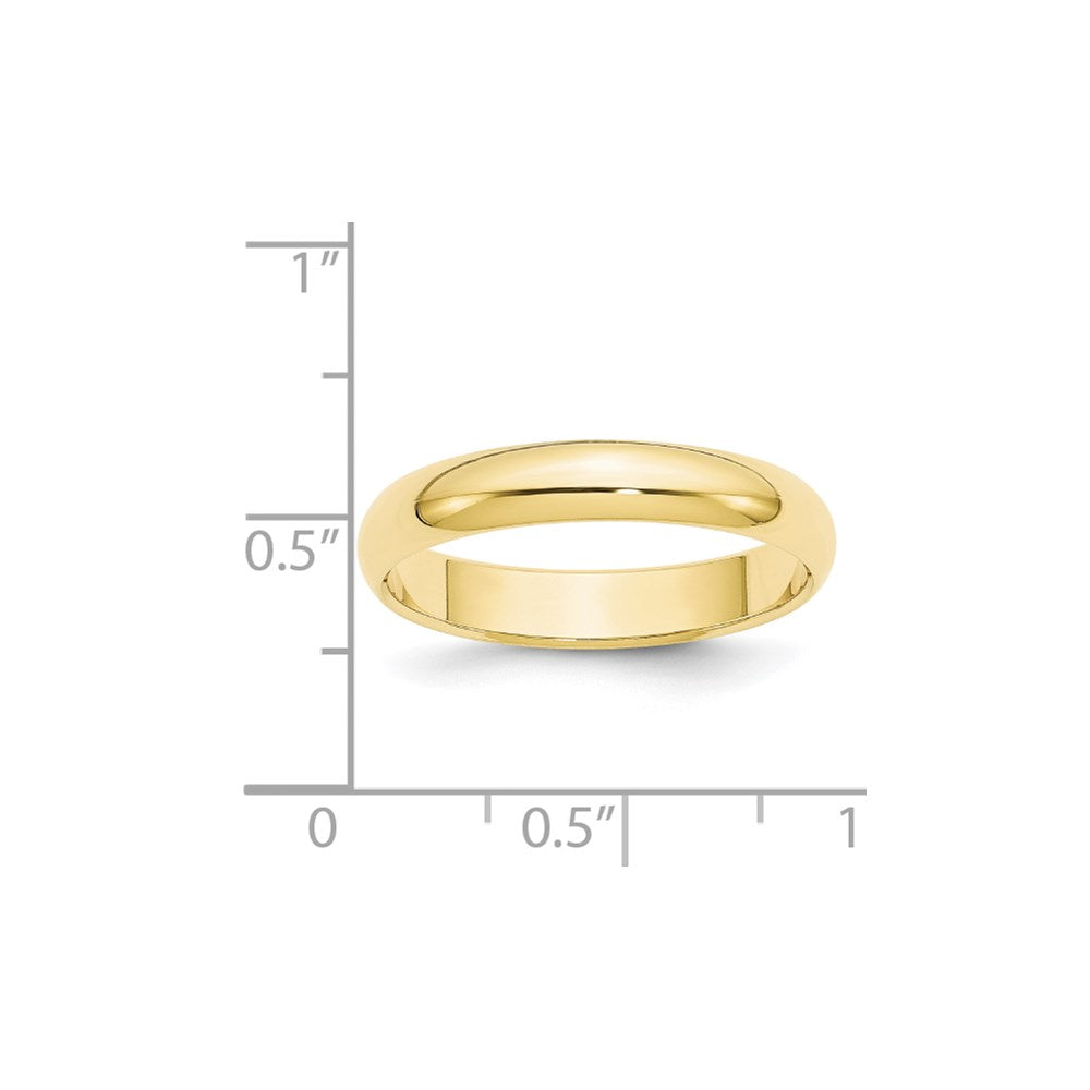 10k Yellow Gold 4mm Half Round Wedding Band