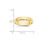 10k Yellow Gold 5mm Half Round Wedding Band