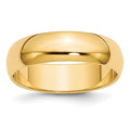 10k Yellow Gold 6mm Half Round Wedding Band