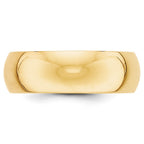 10k Yellow Gold 7mm Half Round Wedding Band