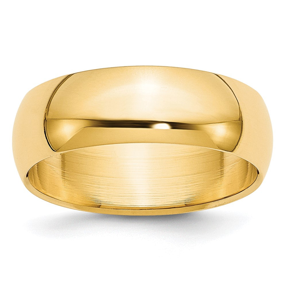 10k Yellow Gold 7mm Half Round Wedding Band