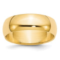 10k Yellow Gold 7mm Half Round Wedding Band