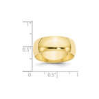 10k Yellow Gold 8mm Half Round Wedding Band