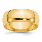 10k Yellow Gold 8mm Half Round Wedding Band