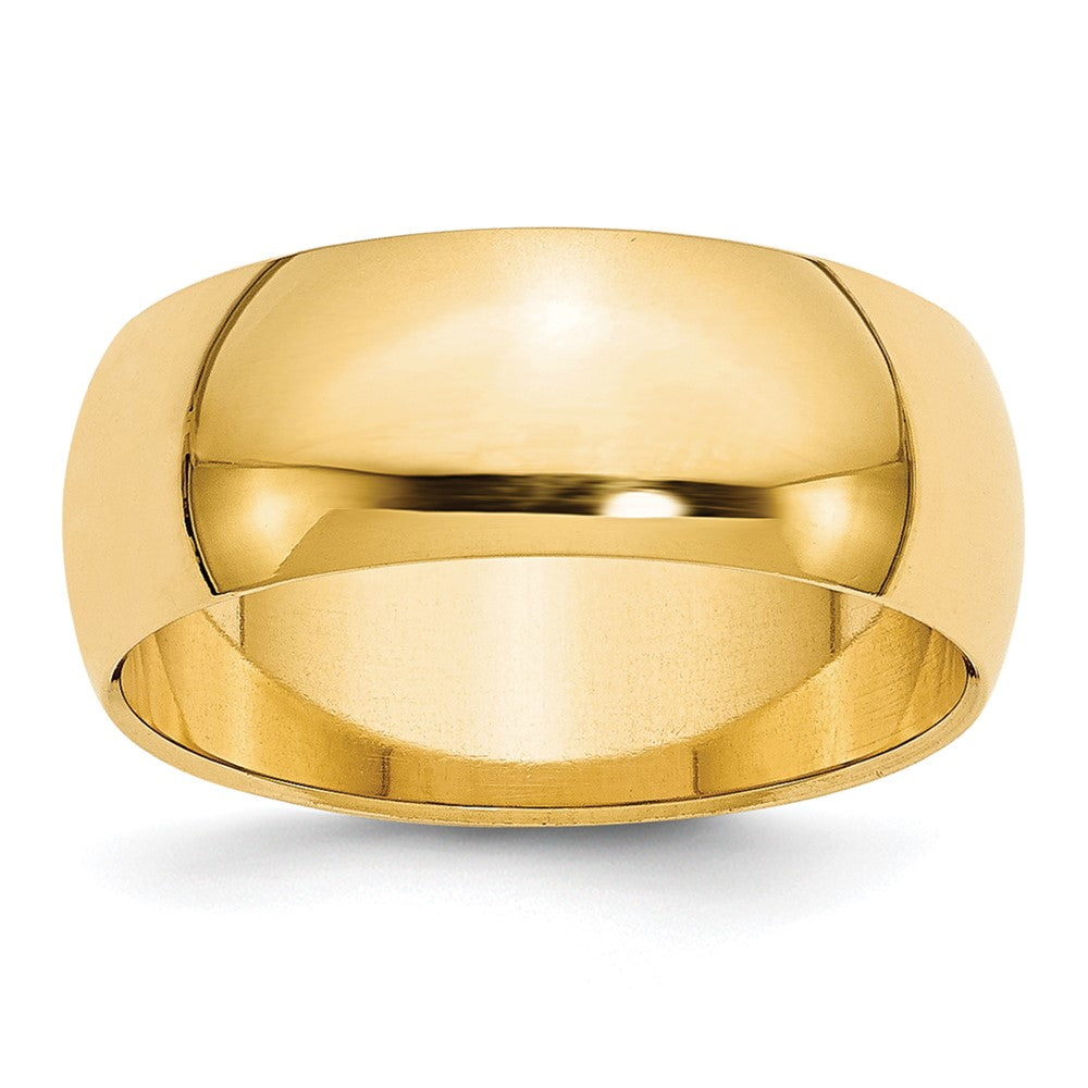 10k Yellow Gold 8mm Half Round Wedding Band
