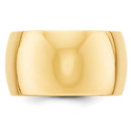 10k Yellow Gold 12mm Half Round Wedding Band