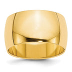 10k Yellow Gold 12mm Half Round Wedding Band