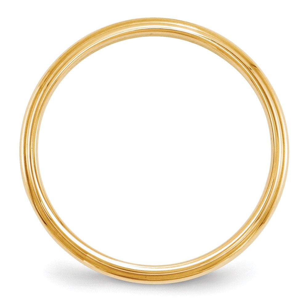 10k Yellow Gold 2.5mm Half Round with Edge Wedding Band