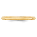 10k Yellow Gold 2.5mm Half Round with Edge Wedding Band