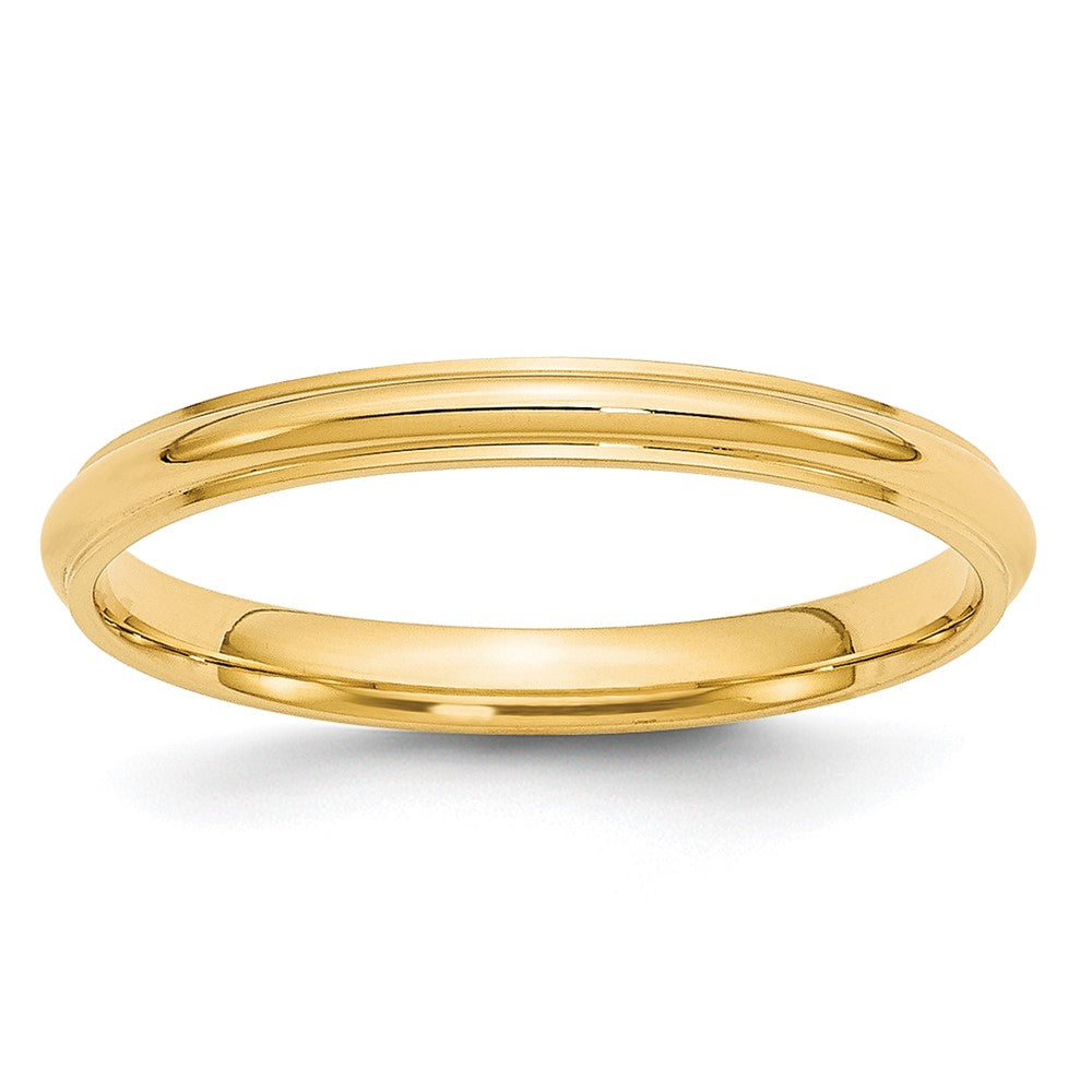 10k Yellow Gold 2.5mm Half Round with Edge Wedding Band