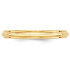 10k Yellow Gold 3mm Half Round with Edge Wedding Band
