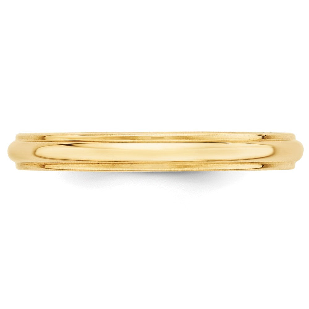 10k Yellow Gold 3mm Half Round with Edge Wedding Band