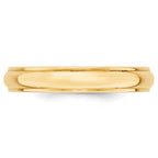 10k Yellow Gold 4mm Half Round with Edge Wedding Band