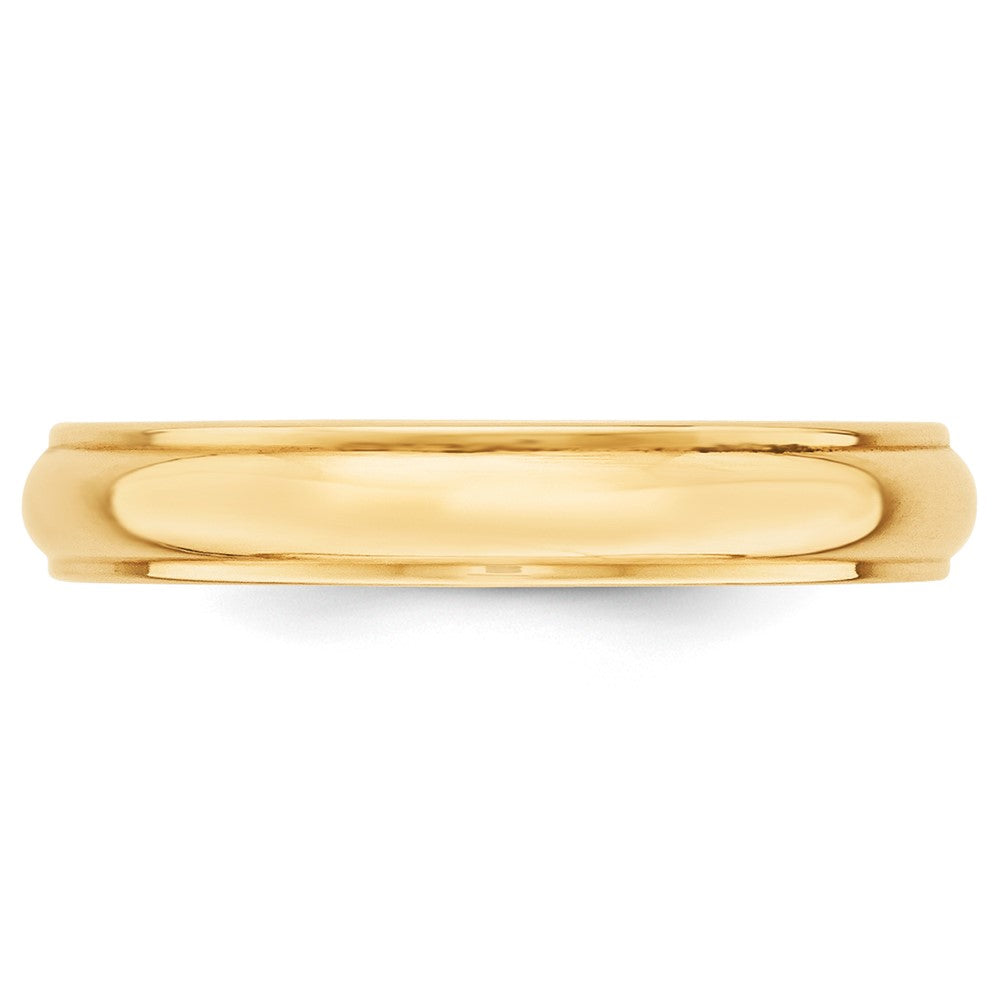 10k Yellow Gold 4mm Half Round with Edge Wedding Band
