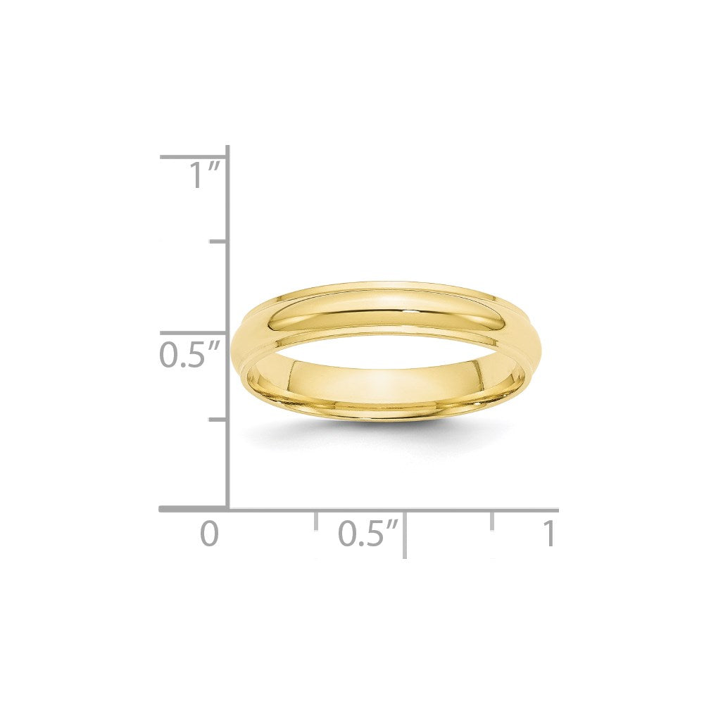10k Yellow Gold 4mm Half Round with Edge Wedding Band