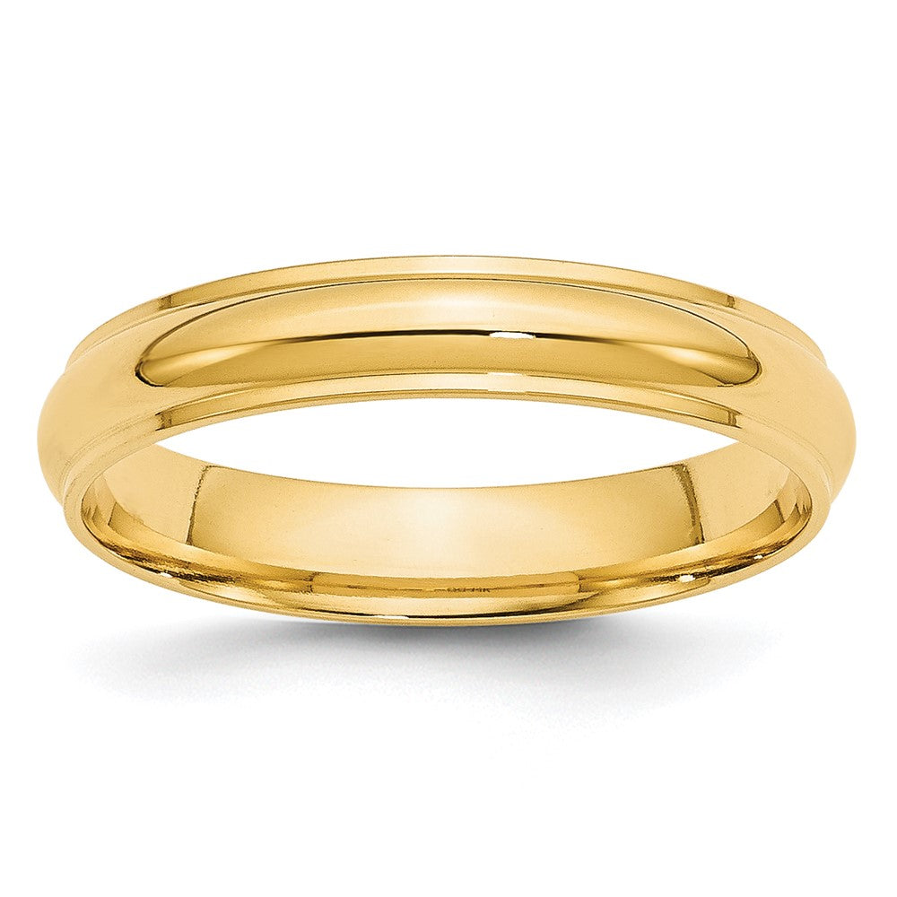 10k Yellow Gold 4mm Half Round with Edge Wedding Band