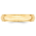 10k Yellow Gold 5mm Half Round with Edge Wedding Band