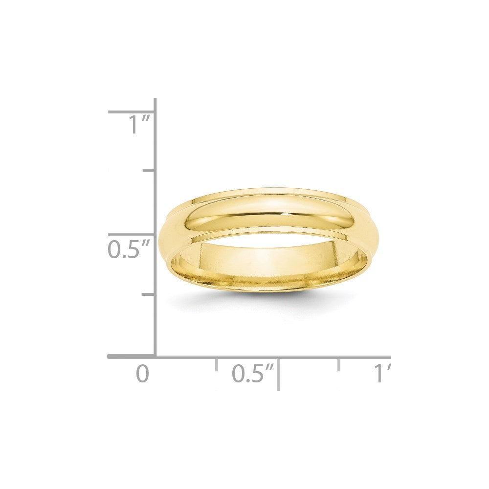 10k Yellow Gold 5mm Half Round with Edge Wedding Band