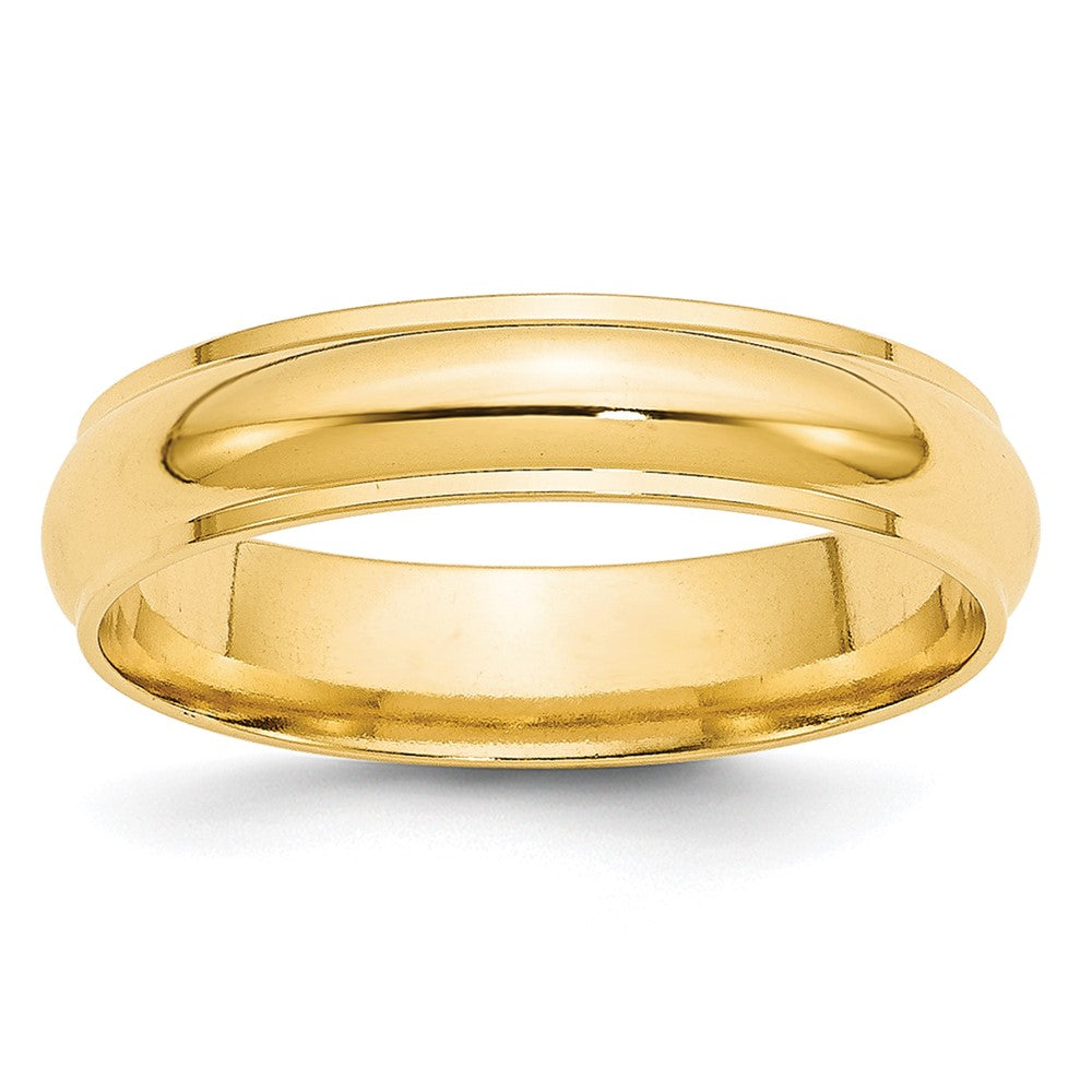 10k Yellow Gold 5mm Half Round with Edge Wedding Band