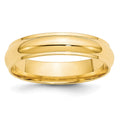 10k Yellow Gold 5mm Half Round with Edge Wedding Band