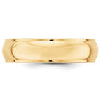 10k Yellow Gold 6mm Half Round with Edge Wedding Band