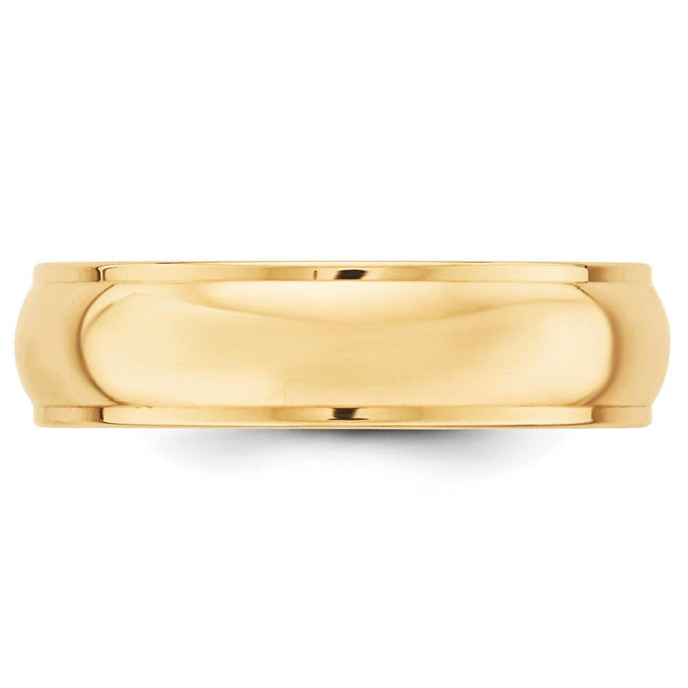 10k Yellow Gold 6mm Half Round with Edge Wedding Band