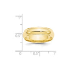 10k Yellow Gold 6mm Half Round with Edge Wedding Band