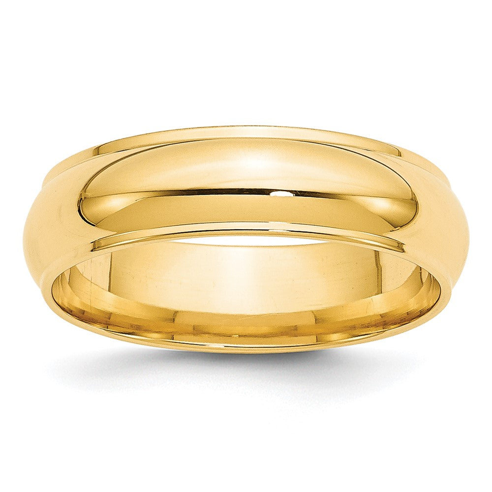 10k Yellow Gold 6mm Half Round with Edge Wedding Band