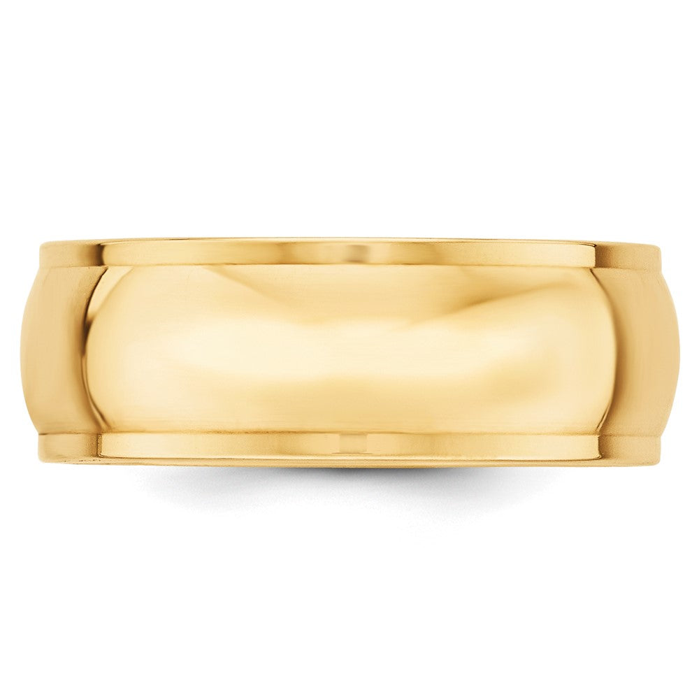 10k Yellow Gold 8mm Half Round with Edge Wedding Band