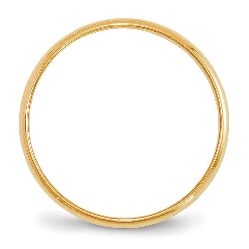 10k Yellow Gold 2mm Lightweight Half Round Wedding Band