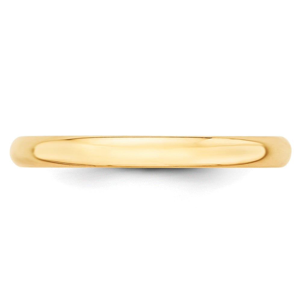 10k Yellow Gold 2.5mm Lightweight Half Round Wedding Band