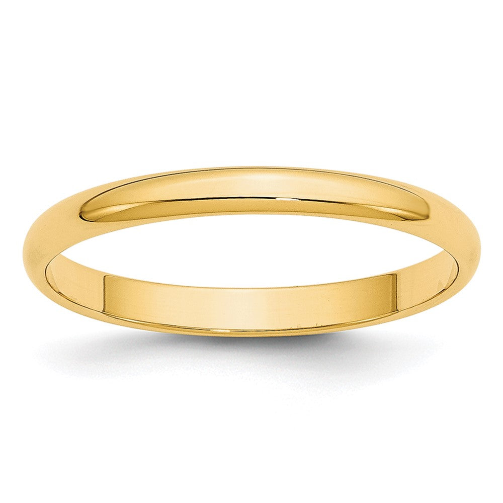 10k Yellow Gold 2.5mm Lightweight Half Round Wedding Band